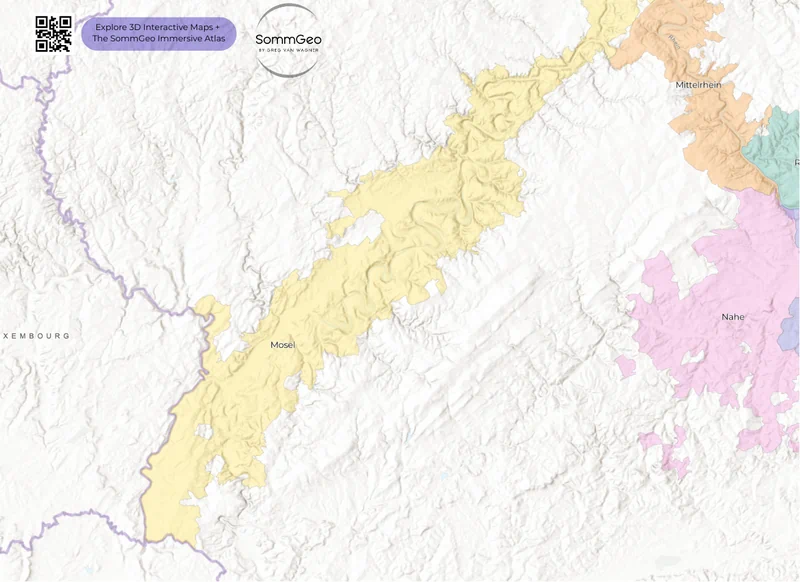 Interactive GIS map of Germany's 13 wine-growing regions (Anbaugebiete) with searchable appellation boundaries