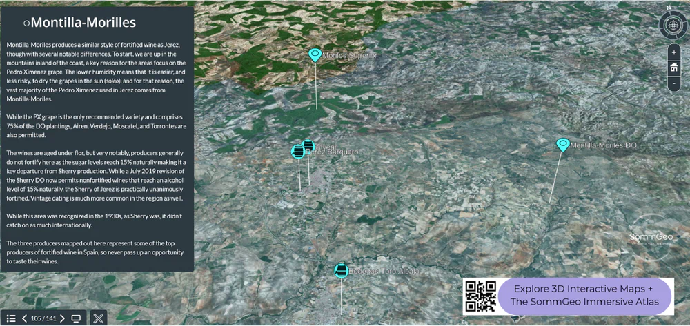 3D Tour of Montilla-Moriles wine region in Andalucía